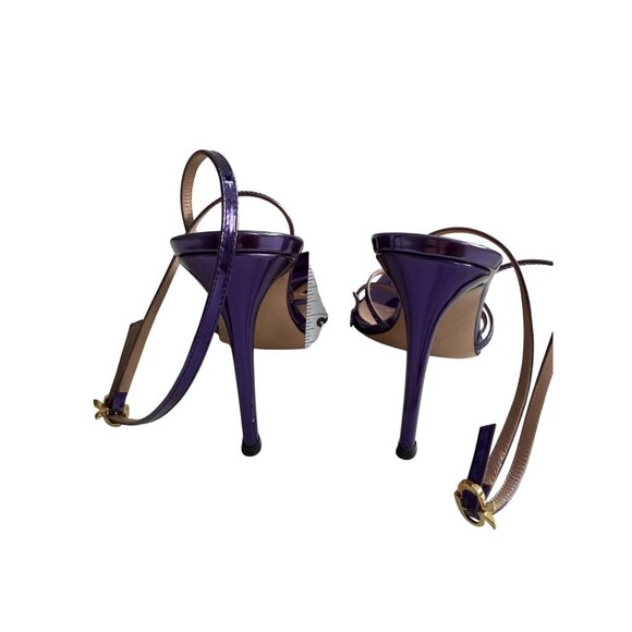 GIANVITO ROSSI Jaipur Indigo Purple Crystal Embellished Leather Sandals Heels Si - Picture 10 of 14